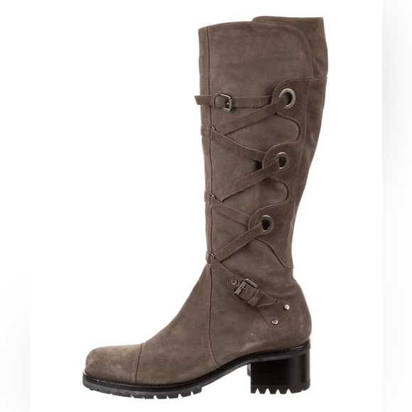 Cesare Paciotti Suede Knee-High Riding Boots - Picture 1 of 6